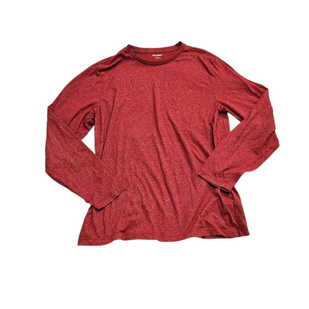 Old Navy Women’s Long Sleeve Medium Red Crew Neck Cotton / Polyester Blend Shirt - Picture 2 of 8
